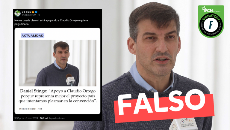 Lee más sobre el artículo Daniel Stingo dijo que apoya “a Claudio Orrego porque representa mejor el proyecto país que intentamos plasmar en la convención”: #Falso
