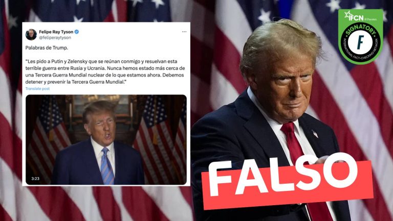 Lee más sobre el artículo “Trump dijo ‘les pido a Putin y Zelensky que se reúnan conmigo y resuelvan esta terrible guerra entre Rusia y Ucrania'”: #Falso