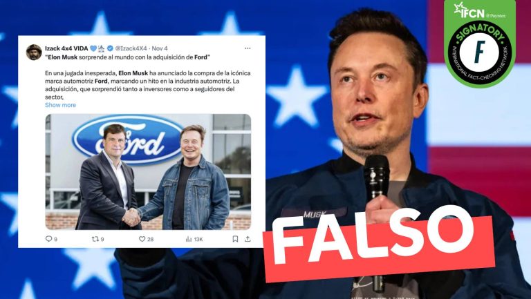 Lee más sobre el artículo (Imagen) “Elon Musk sorprende al mundo con la adquisición de Ford”: #Falso