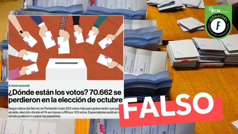 Lee más sobre el artículo “70.662 votos se perdieron en la elección de octubre”: #Falso