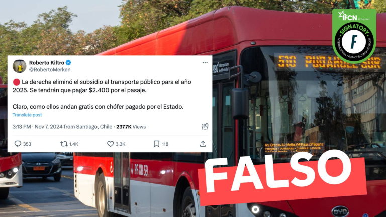Lee más sobre el artículo Ley de Presupuesto 2025: “La derecha eliminó el Subsidio al Transporte Público”: #Falso