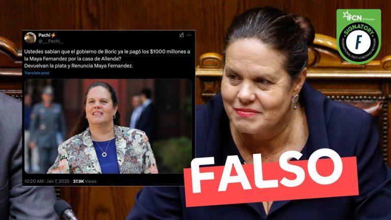 Lee más sobre el artículo “Gobierno de Boric ya le pagó los $1.000 millones a Maya Fernández por la casa de Allende”: #Falso