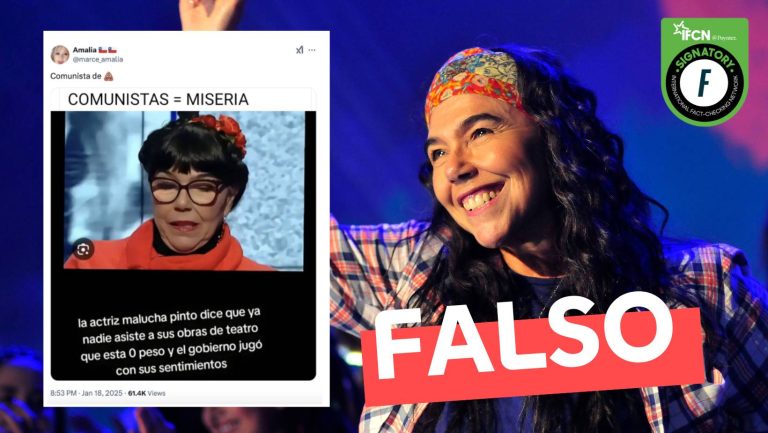 Lee más sobre el artículo “La actriz Malucha Pinto dice que ya nadie asiste a sus obras de teatro, que está a 0 pesos y el gobierno jugó con sus sentimientos”: #Falso