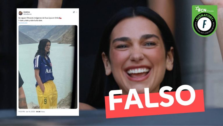 Lee más sobre el artículo (Imagen) Dua Lipa usando camiseta del club Universidad de Chile: #Falso