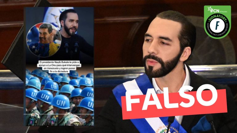 Lee más sobre el artículo (Video) “El Presidente Nayib Bukele le pide apoyo a la ONU para que intervengan en Venezuela y logren poner fin a la dictadura”: #Falso