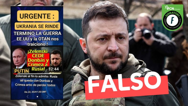 Lee más sobre el artículo “¡Zelenski cede Donbás y Crimea a Rusia!”: #Falso