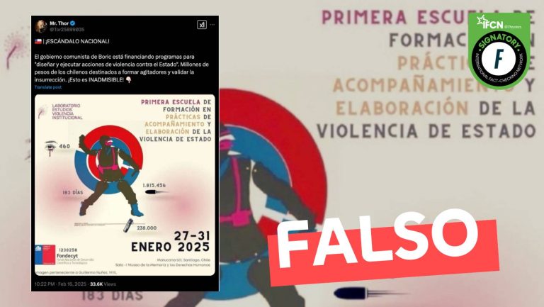 Lee más sobre el artículo “El gobierno comunista de Boric está financiando programas para ‘diseñar y ejecutar acciones de violencia contra el Estado’”: #Falso