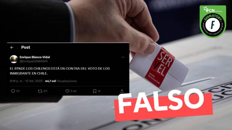 Lee más sobre el artículo “El 81% de los chilenos está en contra del voto de los inmigrantes en Chile”: #Falso