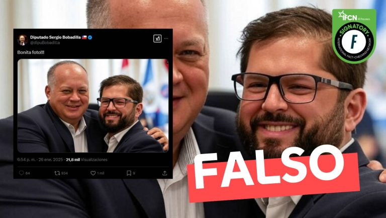 Lee más sobre el artículo (Imagen) Gabriel Boric abrazado con Diosdado Cabello: #Falso