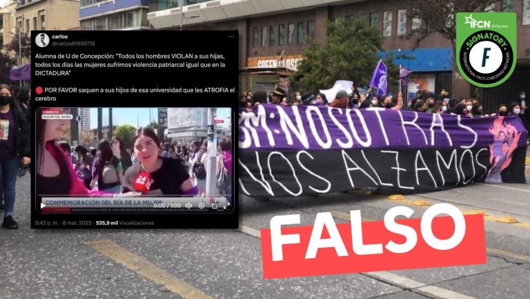 Lee más sobre el artículo (Video) “Alumna de U de Concepción: ‘Todos los hombres violan a sus hijas'”: #Falso