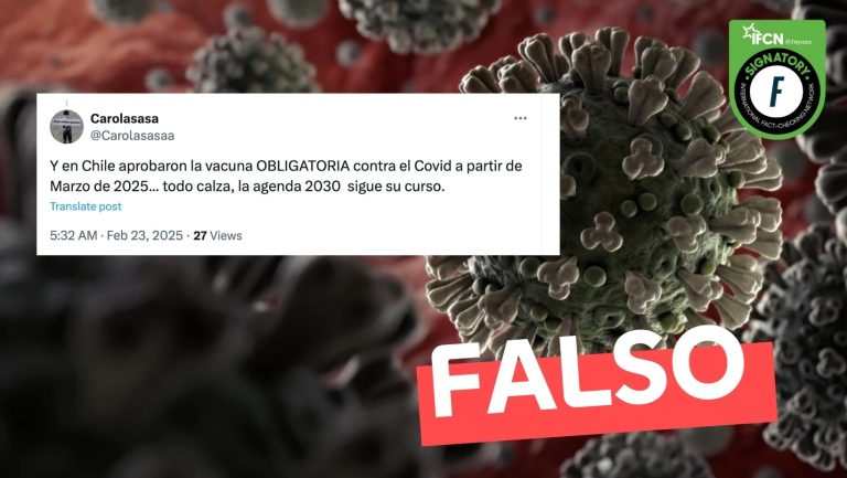 Lee más sobre el artículo “En Chile aprobaron la vacuna obligatoria contra el Covid a partir de marzo de 2025”: #Falso