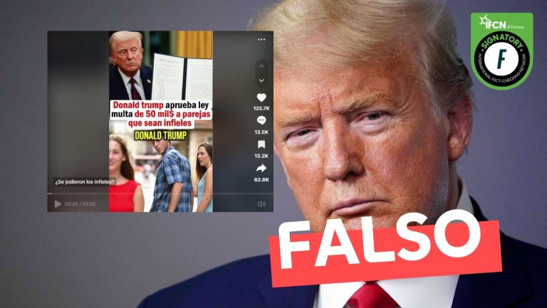 Lee más sobre el artículo “Trump aprueba ley que multará con 50 mil dólares a parejas infieles”: #Falso