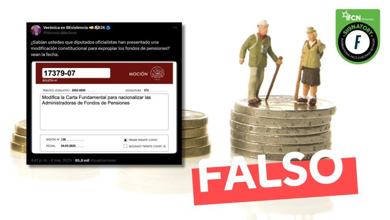 Lee más sobre el artículo “Diputados oficialistas han presentado una modificación constitucional para expropiar los fondos de pensiones”: #Falso