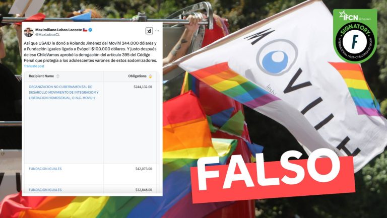 Lee más sobre el artículo “USAID le donó a Rolando Jiménez del Movilh 244.000 dólares y a Fundación Iguales ligada a Evópoli $100.000 dólares”: #Falso