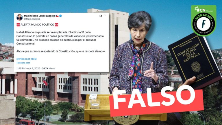 Lee más sobre el artículo Según el artículo 51 de la Constitución, Isabel Allende no puede ser reemplazada porque fue destituida por el Tribunal Constitucional: #Falso