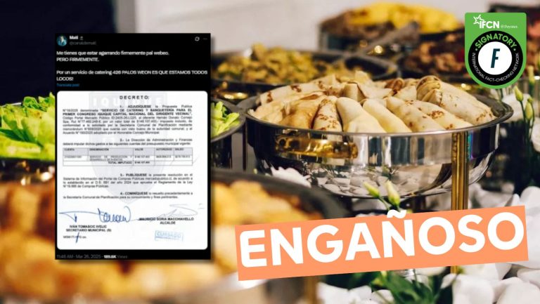 Lee más sobre el artículo (Imagen) “Por un servicio de catering 426 palos”: #Engañoso