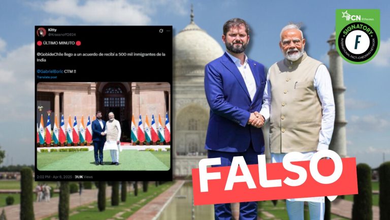 Lee más sobre el artículo “Gobierno de Chile llegó a un acuerdo para recibir a 500 mil inmigrantes de la India”: #Falso