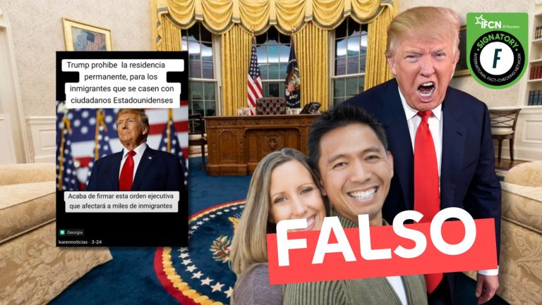 Lee más sobre el artículo “Trump prohíbe la residencia permanente para los inmigrantes que se casen con ciudadanos estadounidenses”: #Falso