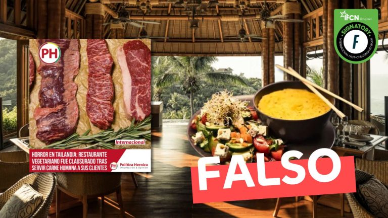 Lee más sobre el artículo “Restaurante vegetariano fue clausurado tras servir carne humana a sus clientes”: #Falso
