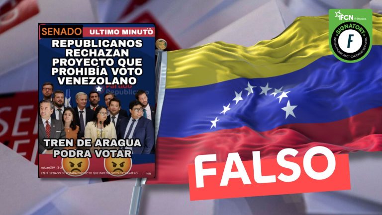 Lee más sobre el artículo “Republicanos rechazan proyecto que prohibía voto venezolano”: #Falso