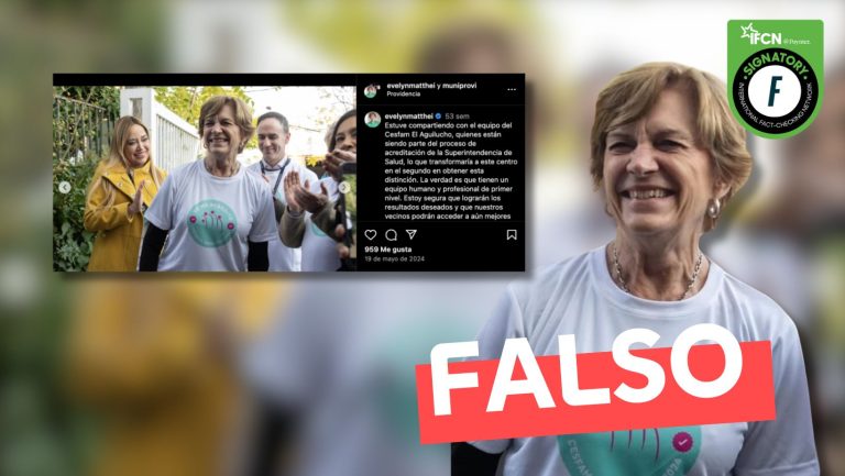 Lee más sobre el artículo Evelyn Matthei hizo campaña en mayo de 2024, mientras estaba con licencia médica: #Falso