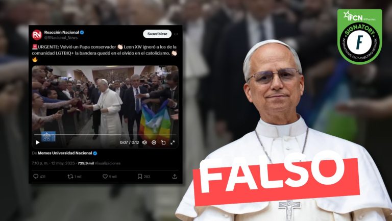 Lee más sobre el artículo (Video) Papa León XIV evitó la bandera LGBTIQ+: #Falso