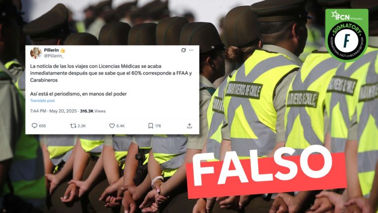 Lee más sobre el artículo El 60% de los funcionarios que utilizaron licencias médicas para salir del país pertenecen a Carabineros y Fuerzas Armadas: #Falso