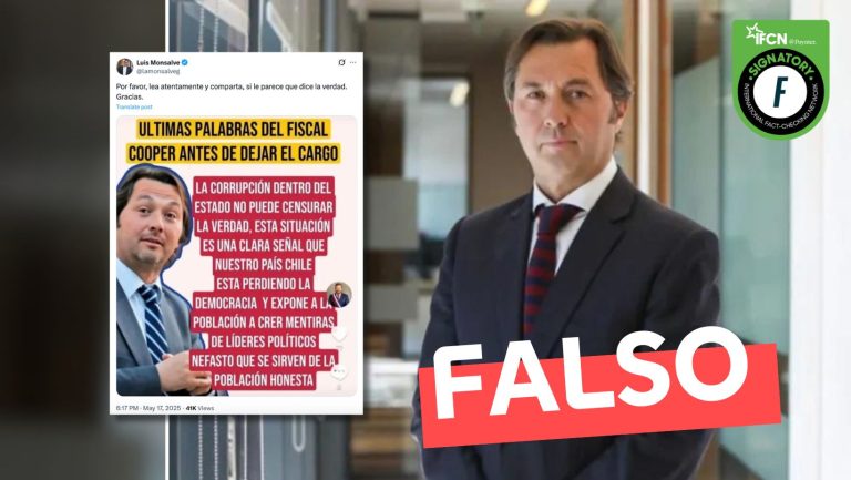 Lee más sobre el artículo “Últimas palabras del Fiscal Cooper antes de dejar el cargo: ‘La corrupción dentro del Estado no puede censurar la verdad (…)'”: #Falso