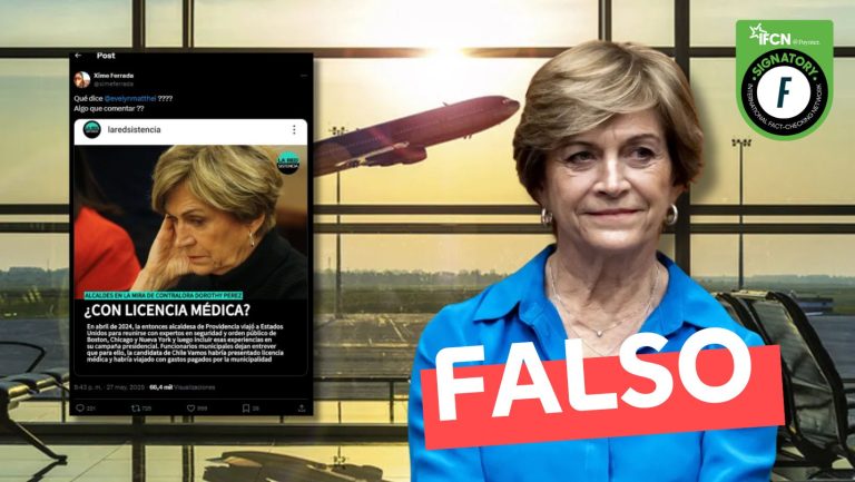 Lee más sobre el artículo Evelyn Matthei viajó a Estados Unidos con licencia médica: #Falso