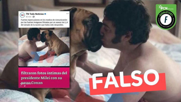 Lee más sobre el artículo (Imagen) Javier Milei besando a su perro Conan: #Falso