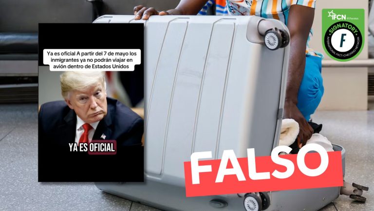 Lee más sobre el artículo “A partir del 7 de mayo inmigrantes ya no podrán viajar en avión dentro de EE.UU.”: #Falso