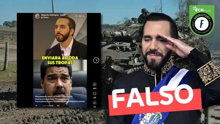 Lee más sobre el artículo (Video) Nayib Bukele: “Voy a enviar mis tropas hacía allá, estoy decidido a enfrentar a Nicolás Maduro”: #Falso