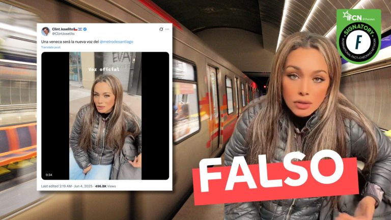 Lee más sobre el artículo “Una veneca será la nueva voz del Metro de Santiago”: #Falso