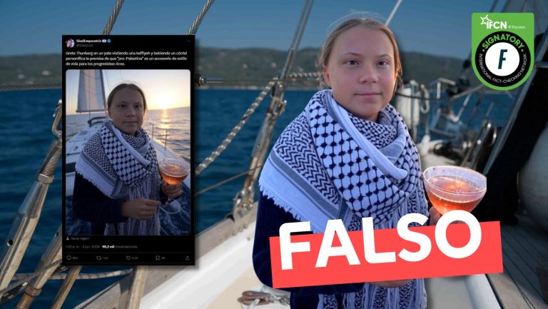 Lee más sobre el artículo Greta Thunberg bebiendo un cóctel sobre un yate rumbo a Gaza: #Falso