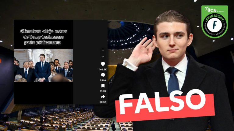 Lee más sobre el artículo “Barron Trump sacude la ONU y traiciona públicamente a su padre frente al mundo entero”: #Falso