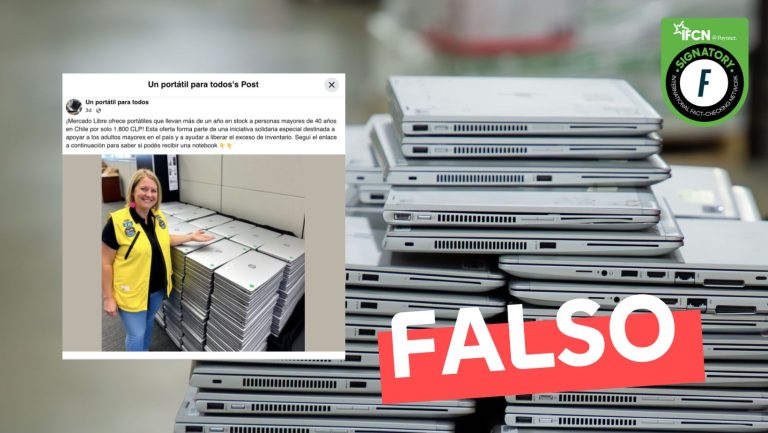 Lee más sobre el artículo “¡Mercado Libre ofrece portátiles que llevan más de un año en stock a personas mayores de 40 años en Chile por solo 1.800 CLP!”: #Falso