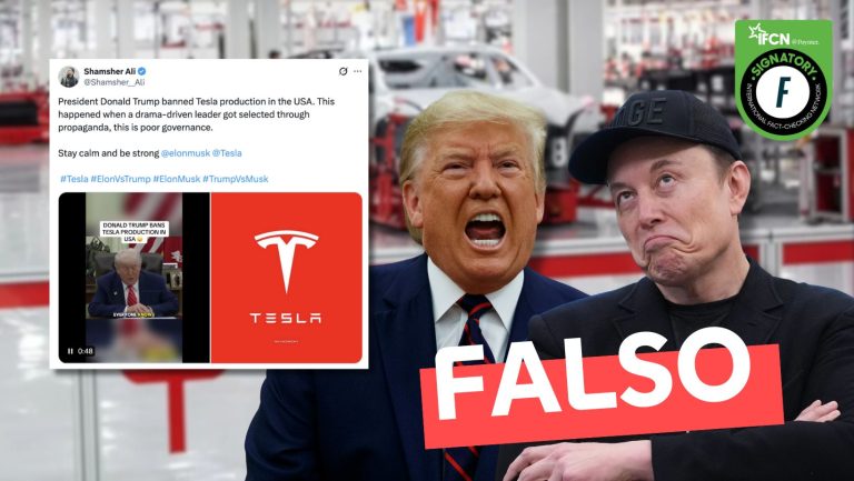 Lee más sobre el artículo “El presidente Donald Trump prohibió la producción de Tesla en Estados Unidos”: #Falso
