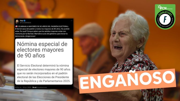 Lee más sobre el artículo “Eliminan a mayores de 90 años del padrón electoral”: #Engañoso