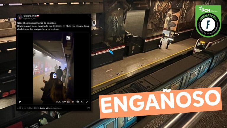 Lee más sobre el artículo (Video) “Caos absoluto en el Metro de Santiago. Reventaron el mejor transporte que teníamos en Chile”: #Engañoso