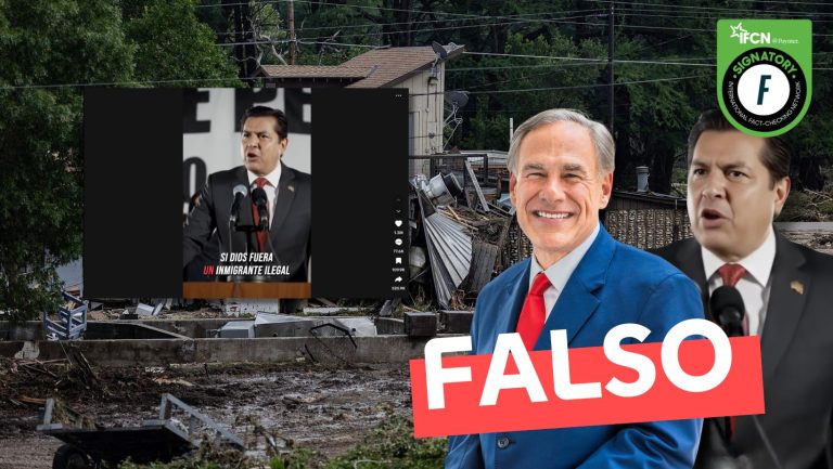 Lee más sobre el artículo Alcalde de Texas dijo que ‘si Dios fuera inmigrante ilegal, también lo deportaríamos’ antes de las inundaciones en la ciudad: #Falso