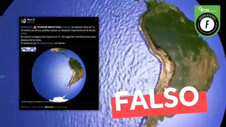Lee más sobre el artículo Video que muestra el tiempo en que llegarían las olas del tsunami a América: #Falso