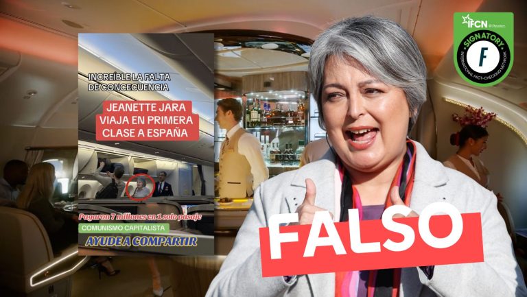 Lee más sobre el artículo (Imagen) “Jeannette Jara viaja en primera clase a España”: #Falso