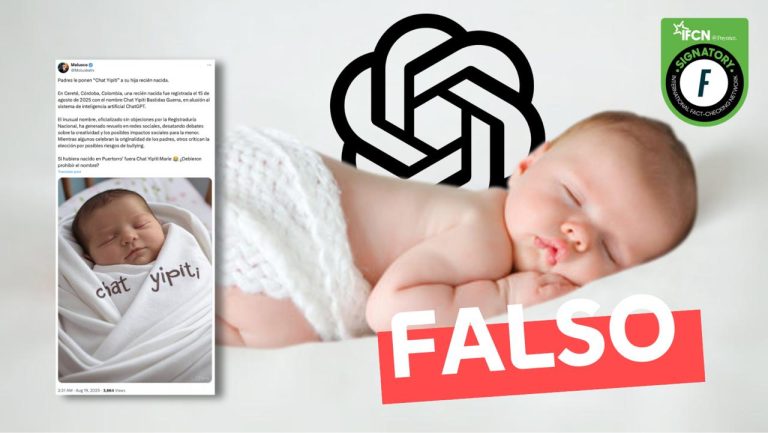 Lee más sobre el artículo “Padres le ponen ‘Chat Yipiti’ a su hija recién nacida”: #Falso