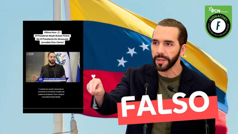 Lee más sobre el artículo (Video) Nayib Bukele anuncia que será presidente de Venezuela: #Falso