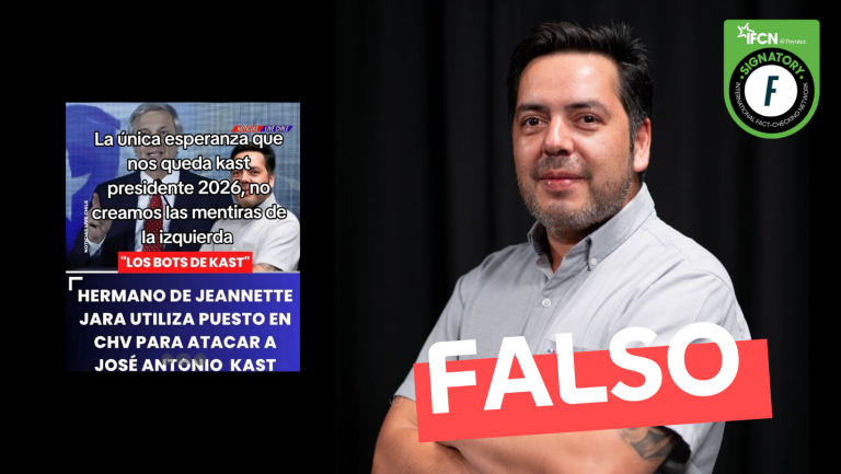 Lee más sobre el artículo Sergio Jara, hermano de Jeannette Jara, hizo el reportaje de Chilevisión sobre desinformación: #Falso
