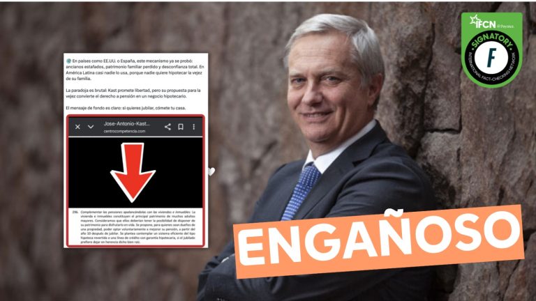 Lee más sobre el artículo (Imagen) “En el programa de José Antonio Kast hay una propuesta que pasa desapercibida (…): que los adultos mayores financien sus pensiones hipotecando su vivienda”: #Engañoso