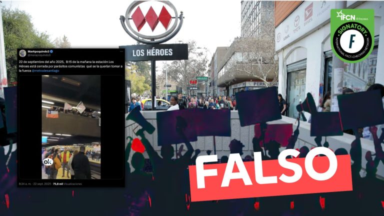 Lee más sobre el artículo Estación Los Héroes cerró por “parásitos comunistas que se la querían tomar a la fuerza”: #Falso
