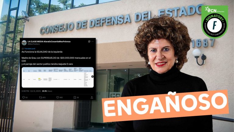 Lee más sobre el artículo “Madre de Grau con supersueldo de $20.000.000 mensuales en el CDE”: #Engañoso