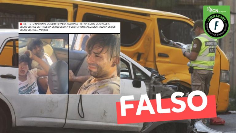 Lee más sobre el artículo “Instituto Nacional de Derechos Humanos evalúa acciones por apremios de civiles a delincuentes implicados en la muerte de niño en Recoleta”: #Falso