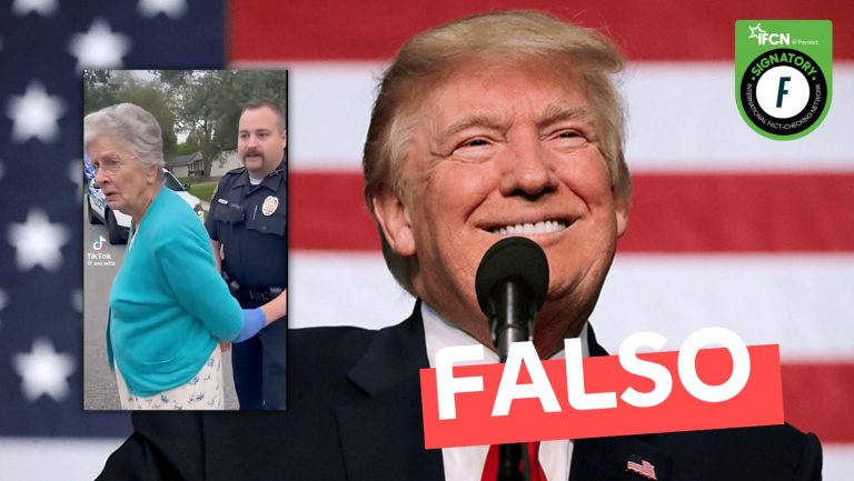 Lee más sobre el artículo (Video) Anciana es detenida por darle ‘me gusta’ a un tweet ofensivo en contra de Donald Trump: #Falso